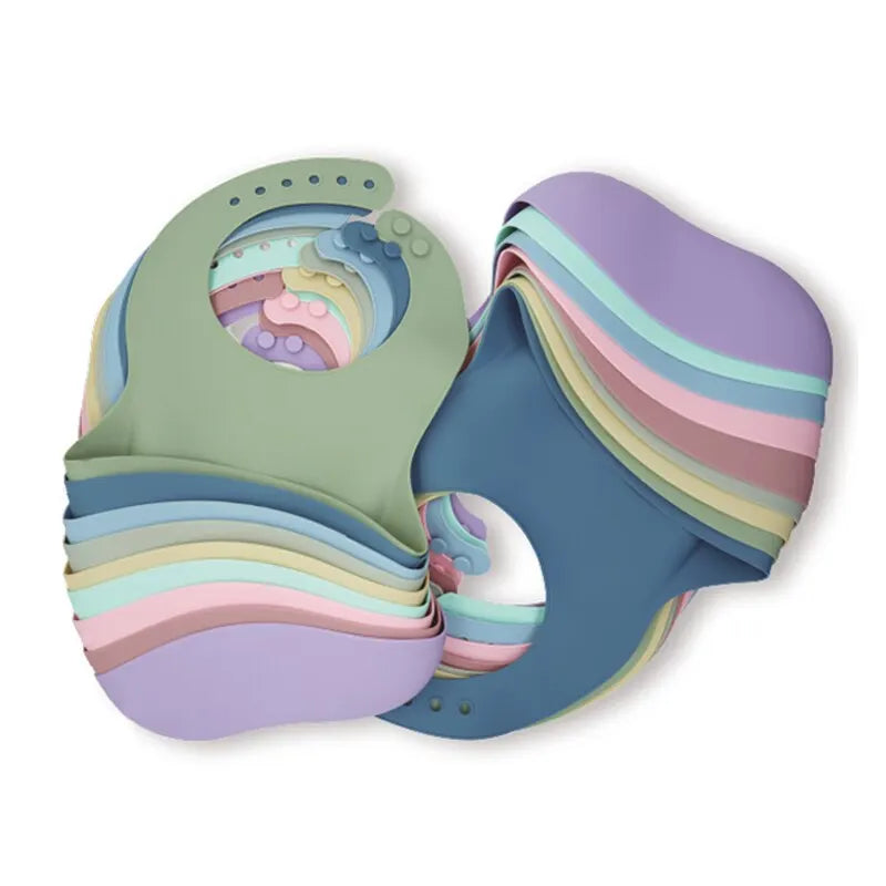 Waterproof Baby Bibs - Adjustable Soft Silicone