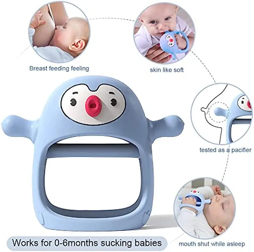Never Drop Silicone Teething Toys for Babies, Infant Hand Teether Pacifiers Breastfeeding Babies, Teethers Toy For New Born