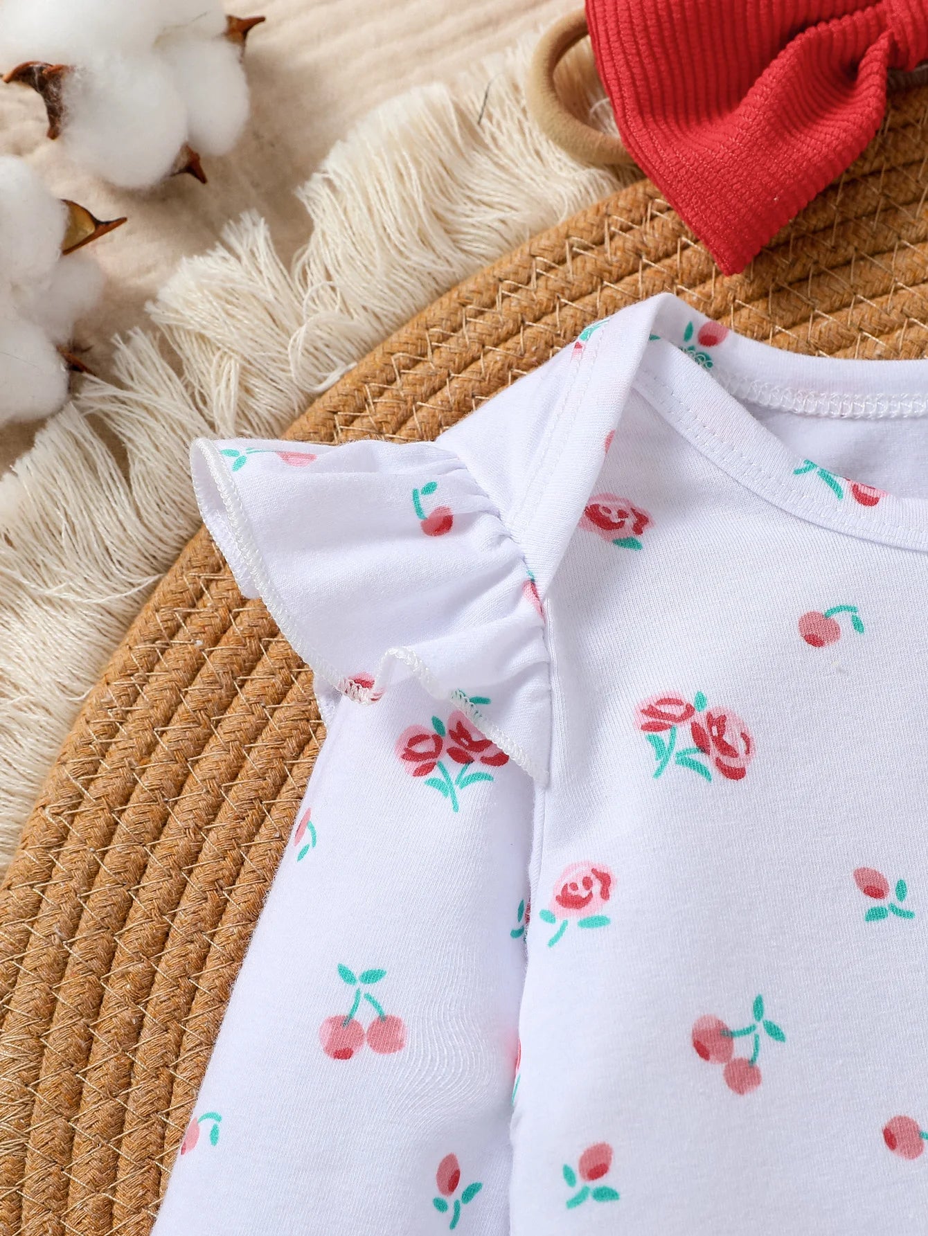 3Pcs Baby Girl Romper Set with headband