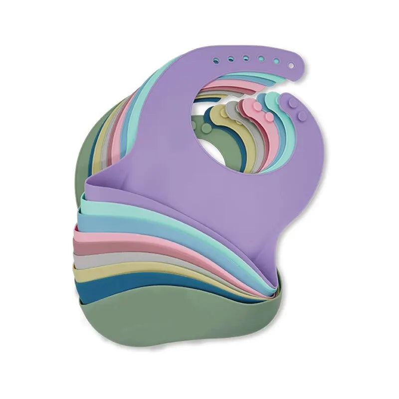 Waterproof Baby Bibs - Adjustable Soft Silicone
