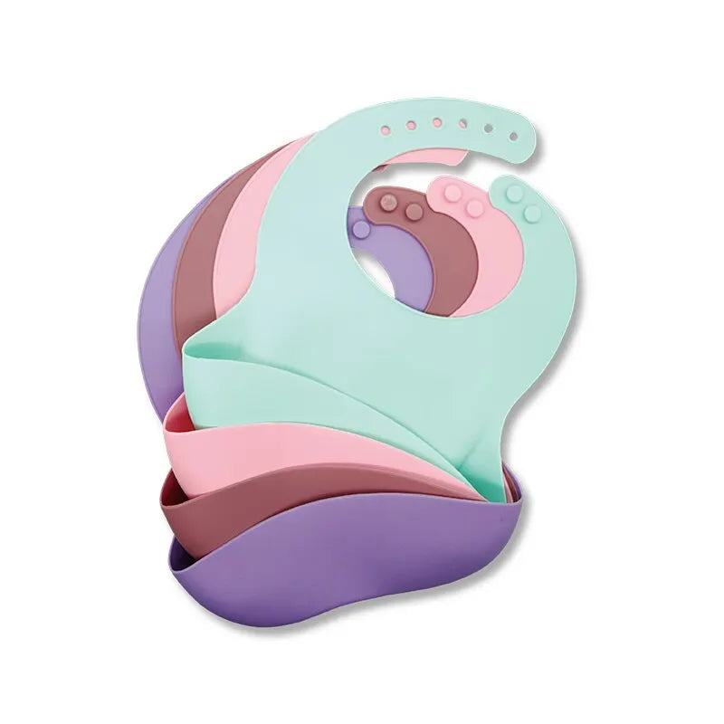Waterproof Baby Bibs - Adjustable Soft Silicone