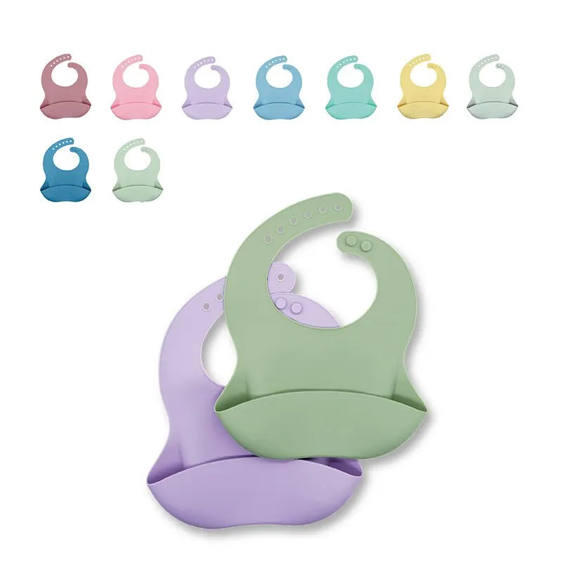 Waterproof Baby Bibs - Adjustable Soft Silicone