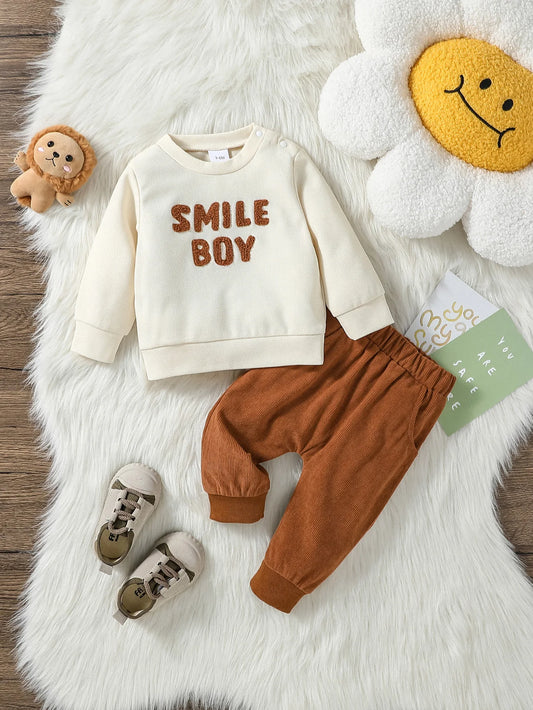Cute Sweatshirt and Pant With Pocket Set for Baby Boys